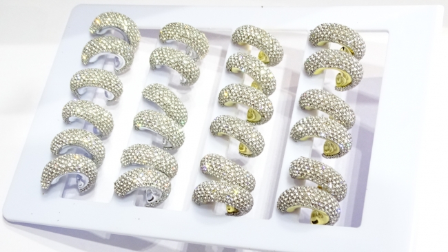 BLISTER AROS ACERO STRASS X 12 PARES