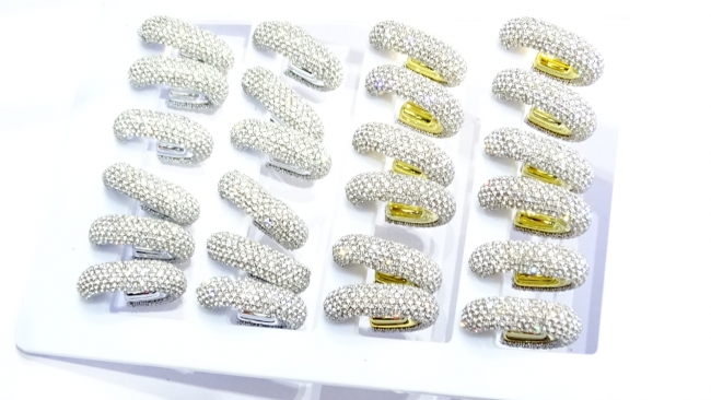 BLISTER AROS ACERO STRASS  X 12 PARES