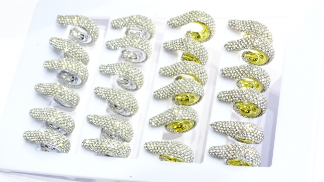 BLISTER AROS ACERO STRASS X 12 PARES