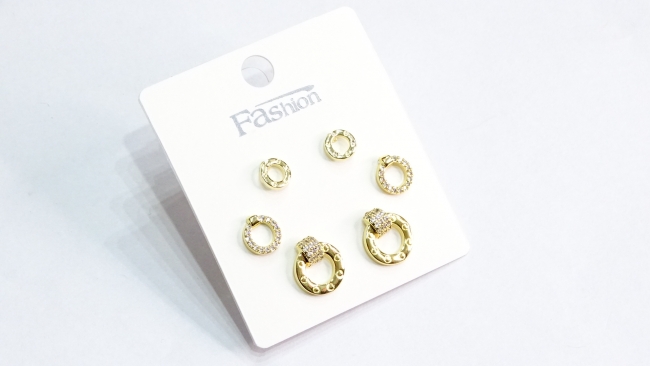 SET AROS ACERO DORADO