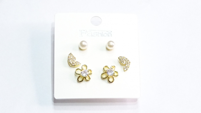 SET AROS ACERO DORADO 
