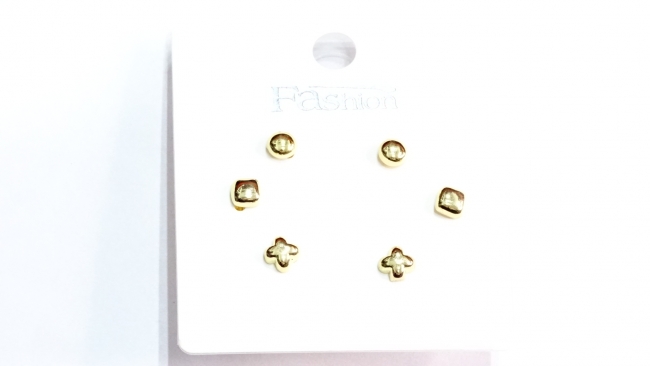 SET AROS ACERO DORADO 