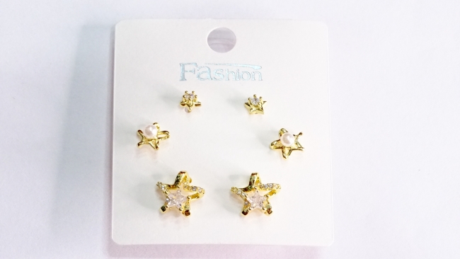 SET AROS ACERO DORADO