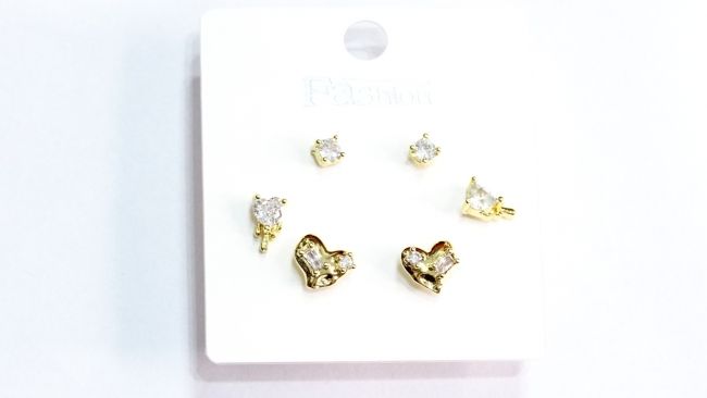 SET AROS ACERO DORADO
