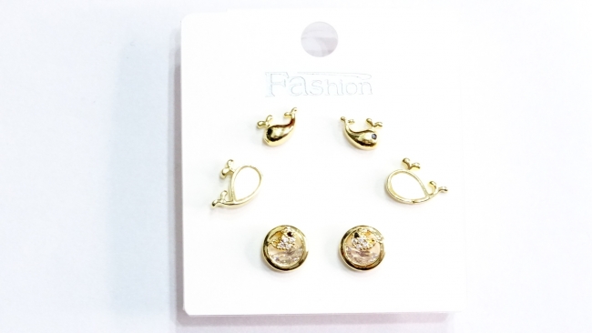 SET AROS ACERO DORADO