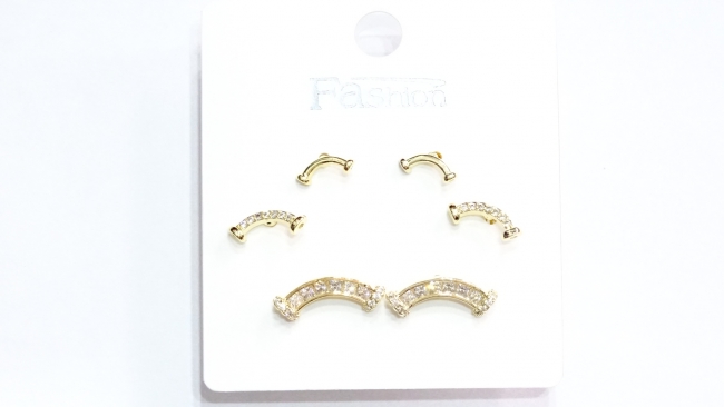 SET AROS ACERO DORADO
