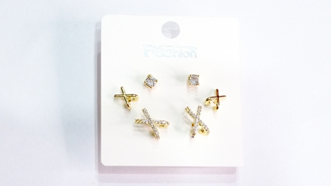 SET AROS ACERO DORADO