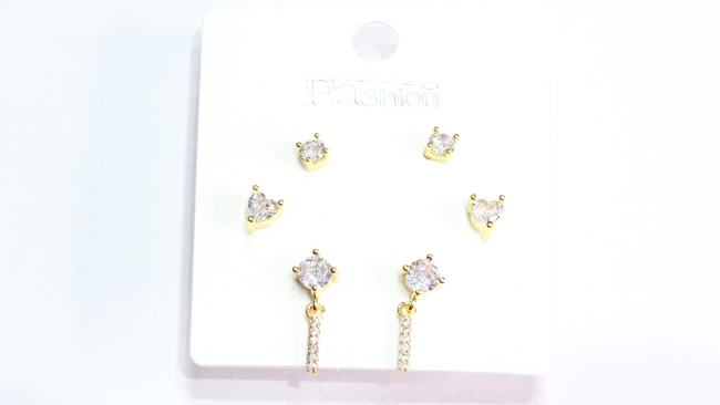 SET AROS ACERO DORADO