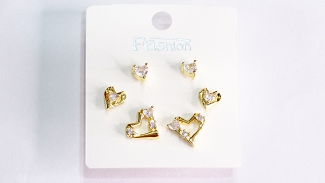 SET AROS ACERO DORADO