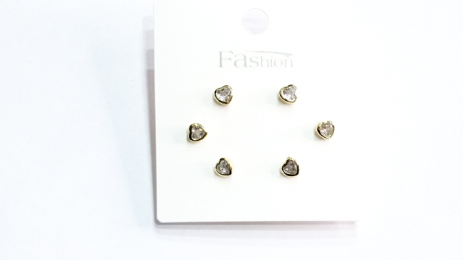 SET AROS ACERO DORADO 