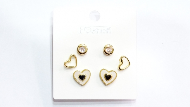 SET AROS ACERO DORADO 