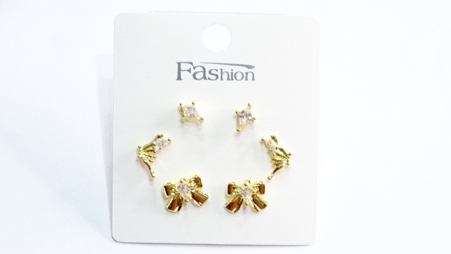 SET AROS ACERO DORADO