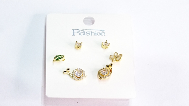 SET AROS ACERO DORADO