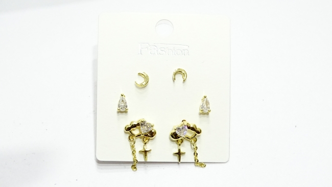 SET AROS ACERO DORADO