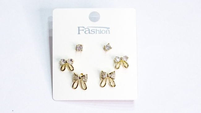SET AROS ACERO DORADO