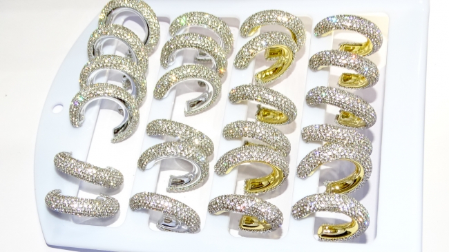 BLISTER AROS ACERO STRASS X 12