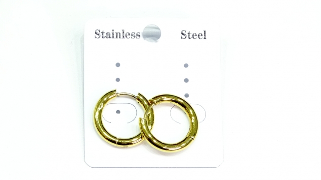 AROS ACERO DORADO 1,4 CM 