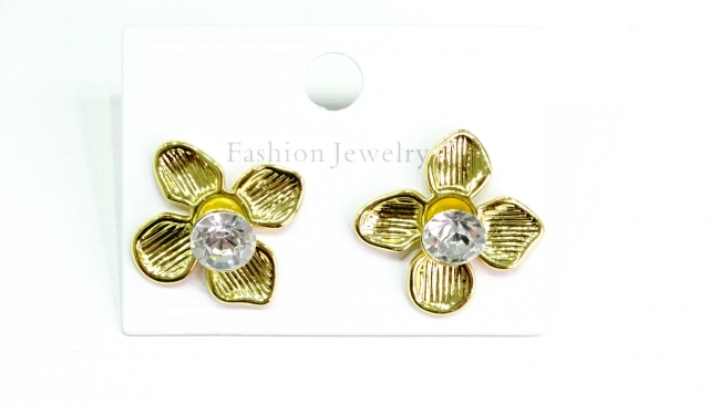 AROS ACERO DORADO FLOR 
