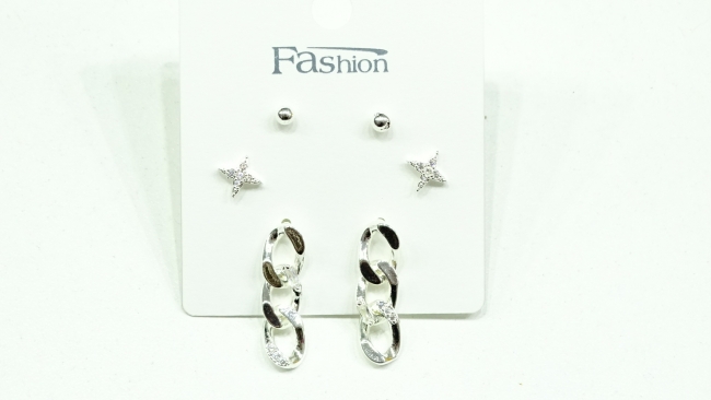 SET AROS ACERO BLANCO
