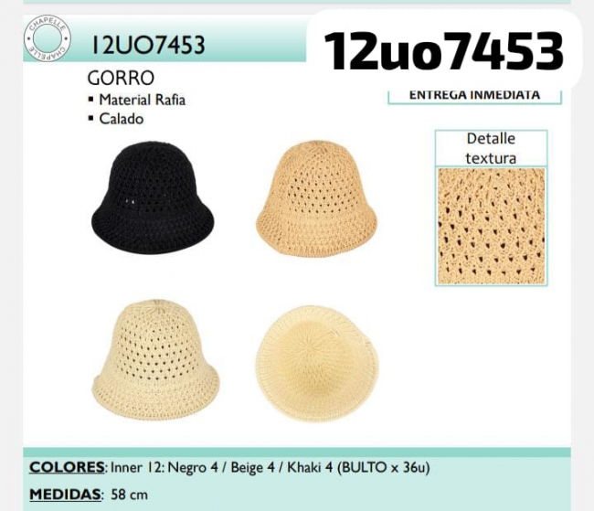 GORRO RAFIA CHAPELLE T8