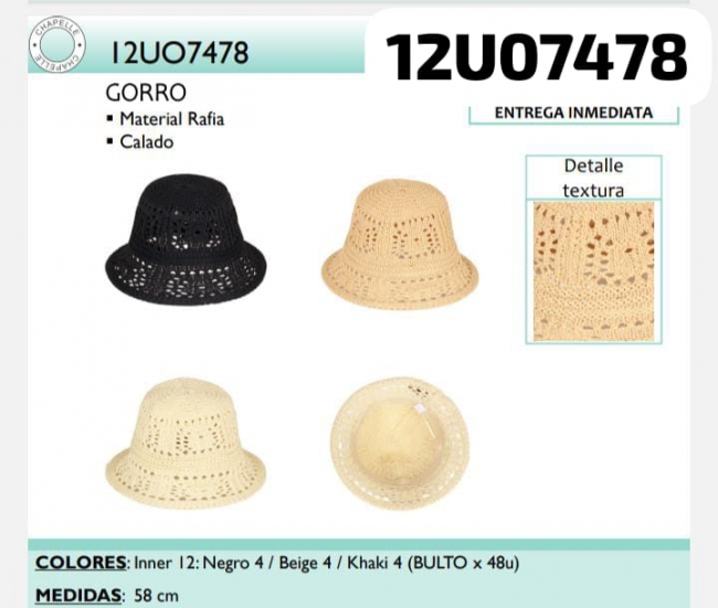 GORRO RAFIA CALADO CHAPELLE