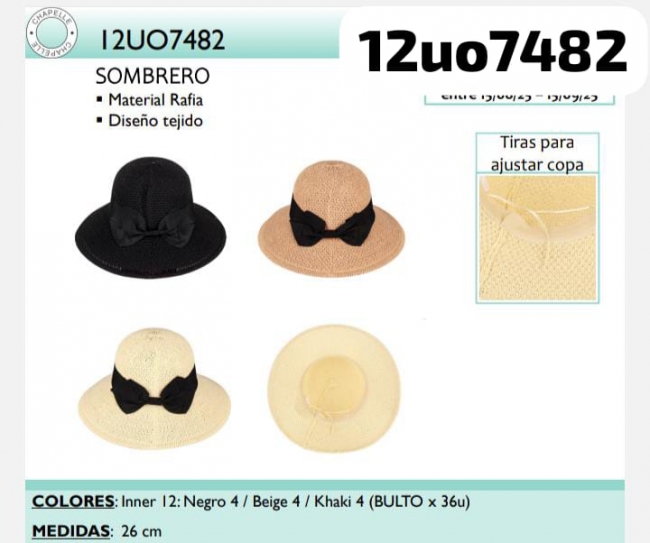 SOMBRERO RAFIA CHAPELLE T8