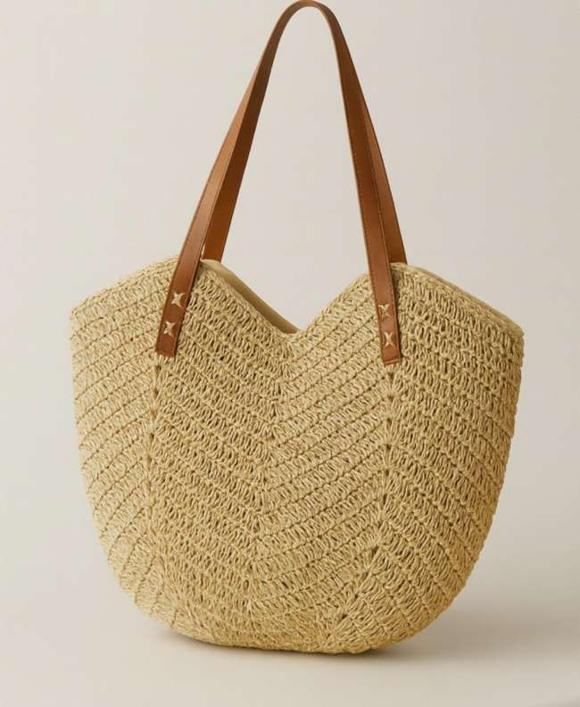 BOLSO PLAYA CON MANIJA PU