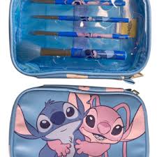 SET BROCHAS CON PORTACOSMETICOS STITCH 