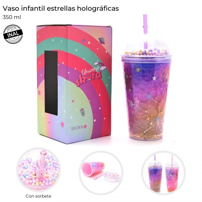 VASO INFANTIL ESTRELLAS SKORA 450 ML