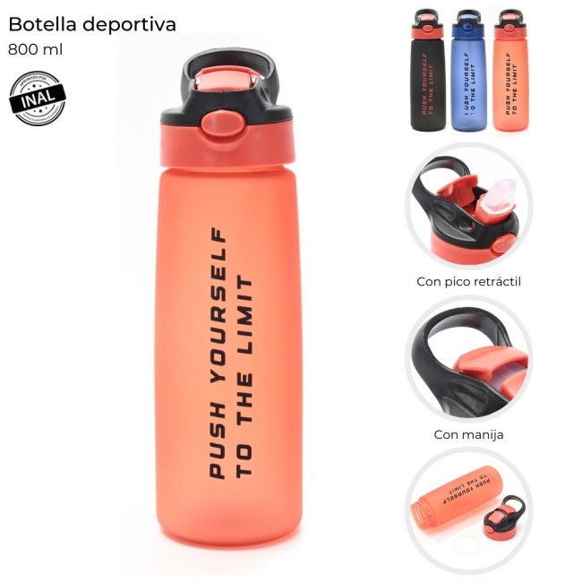 BOTELLA DEPORTIVA PICO RETRACTIL 800 ML
