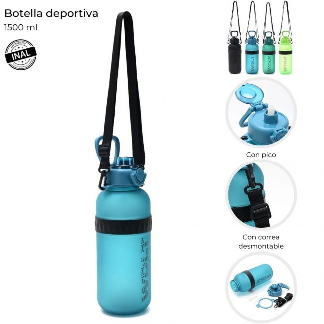 BOTELLA DEPORTIVA PICO ANTIDESLIZANTE SKORA 1500 ML