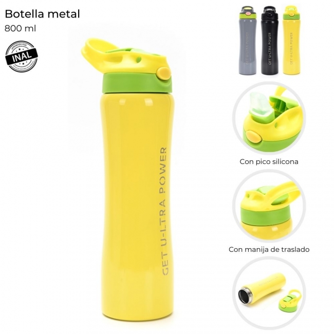 BOTELLA METAL CON PICO 800 ML