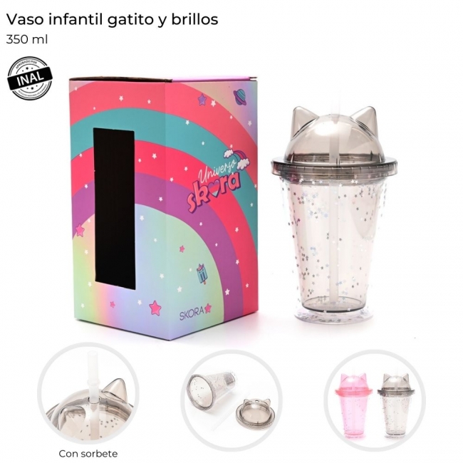 VASO INFANTIL GATITO SKORA