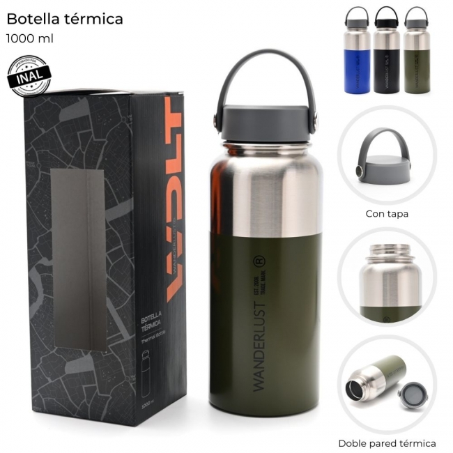 BOTELLA TERMICA CON TAPA WANDERLUST 1000 ML