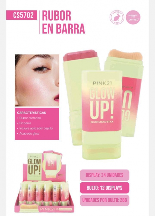 RUBOR CREMA GLOW UP PINK 21