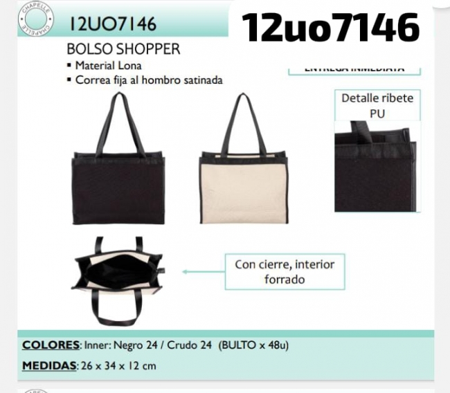 BOLSO SHOPPER LONA LA CHAPELLE T8