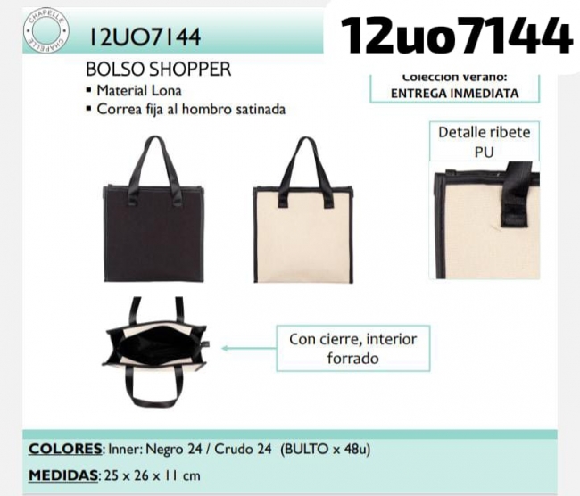 BOLSO SHOPPER LONA LA CHAPELLE T8