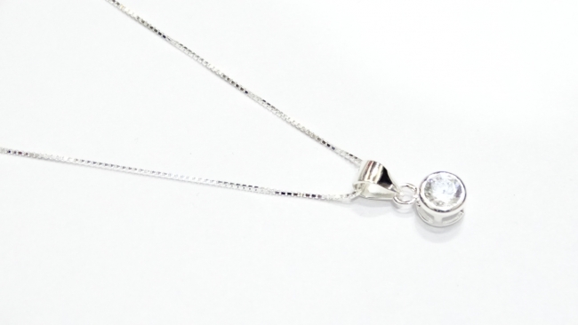 CADENA PLATA 45 CM CON DIJE CUBIC 5MM