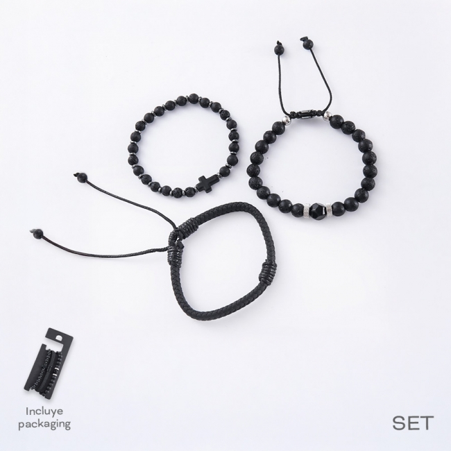 SET PULSERAS HOMBRE TRENDY T8
