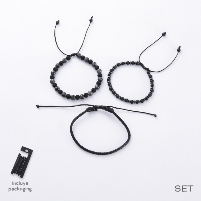 SET PULSERAS HOMBRE TRENDY T8