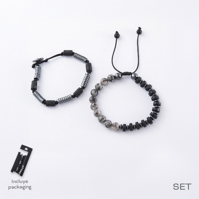 SET PULSERAS HOMBRE TRENDY T8