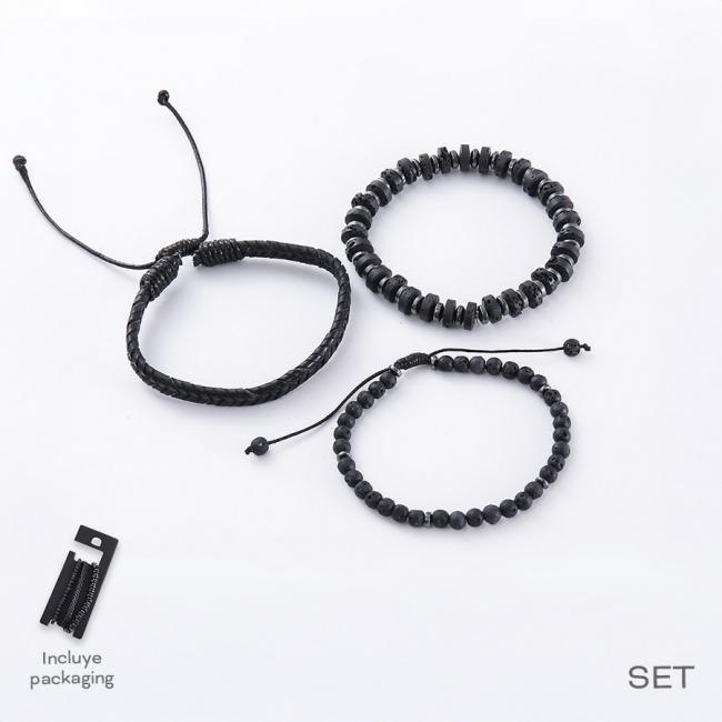 SET PULSERAS HOMBRE TRENDY T8