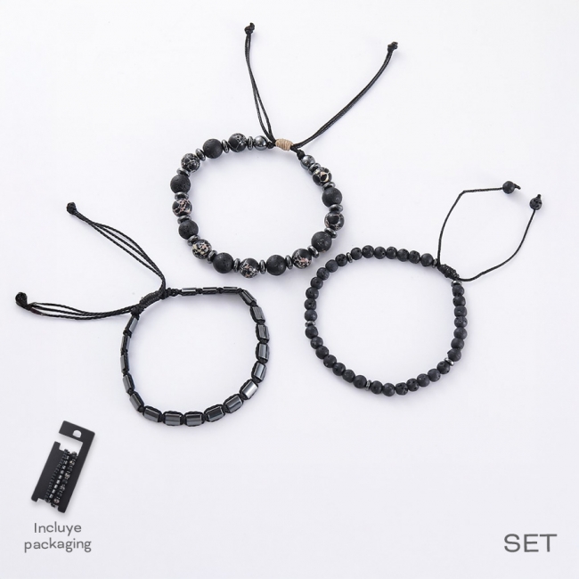 SET PULSERAS HOMBRE TRENDY T8