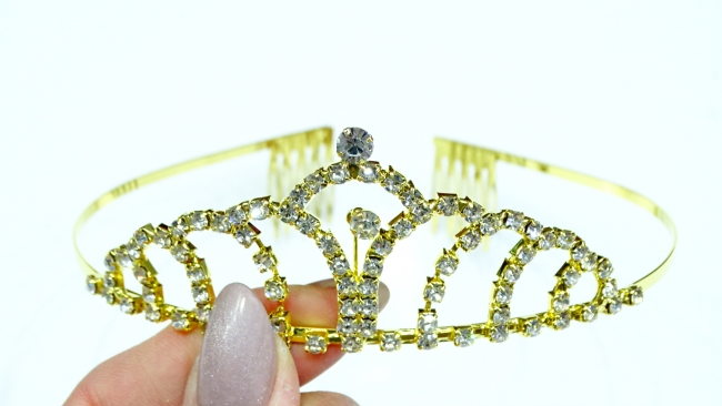 TIARA STRASS DORADA