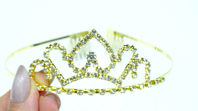 TIARA STRASS DORADA