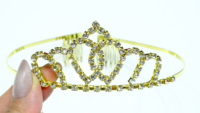 TIARA STRASS DORADA