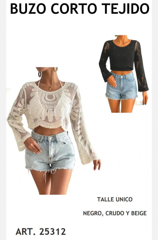 TOP CROCHET MANGA LARGA