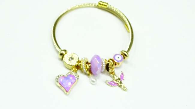 PULSERA ACERO DORADO TIPO PANDORA