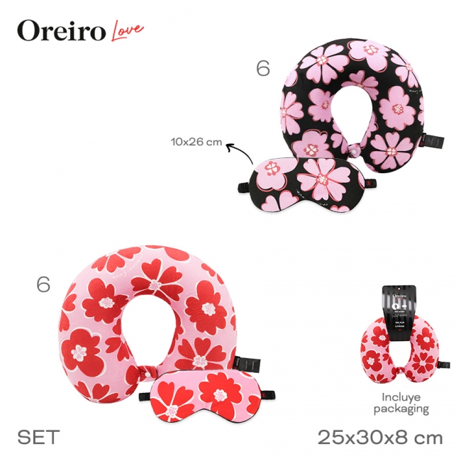SET VIAJE OREIRO ALMOHADA Y MASCARA T8