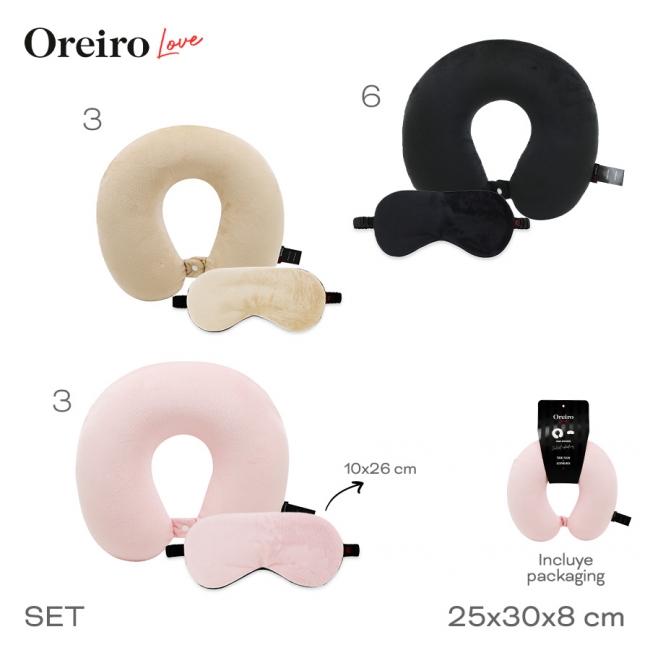 SET VIAJE OREIRO ALMOHADA Y MASCARA T8
